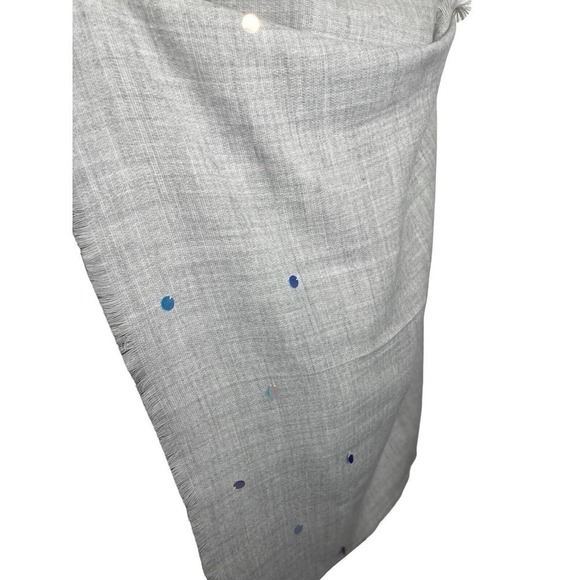 Savida Grey Disc Scarf Rectangle Blanket Wrap Fringe 39 X 74 New with Tags - Picture 4 of 9
